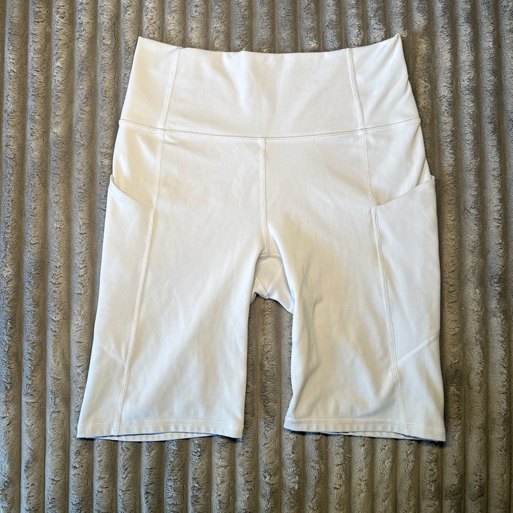 Women's White High-Waisted Shorts